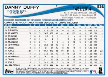2014 Topps - Gold #532 Danny Duffy Back