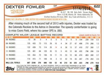 2014 Topps - Gold #622 Dexter Fowler Back