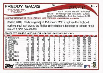 2014 Topps - Gold #637 Freddy Galvis Back