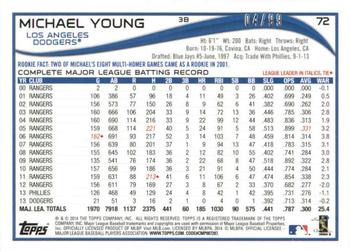 2014 Topps - Camo #72 Michael Young Back