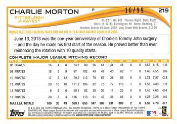 2014 Topps - Camo #219 Charlie Morton Back