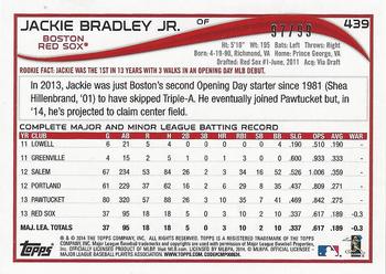 2014 Topps - Camo #439 Jackie Bradley Jr. Back