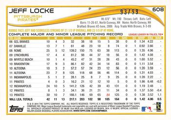 2014 Topps - Camo #608 Jeff Locke Back