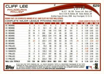 2014 Topps - Camo #629 Cliff Lee Back