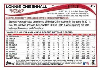 2014 Topps - Pink #317 Lonnie Chisenhall Back