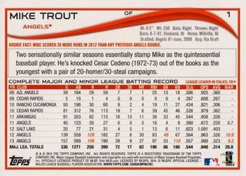 2014 Topps - Red Foil #1 Mike Trout Back