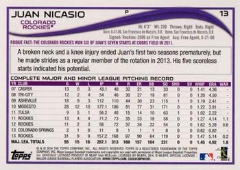 2014 Topps - Red Foil #13 Juan Nicasio Back