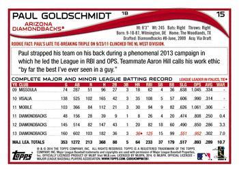 2014 Topps - Red Foil #15 Paul Goldschmidt Back