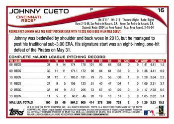 2014 Topps - Red Foil #16 Johnny Cueto Back