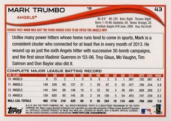 2014 Topps - Red Foil #43 Mark Trumbo Back