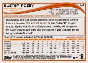 2014 Topps - Red Foil #50 Buster Posey Back