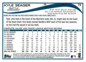 2014 Topps - Red Foil #73 Kyle Seager Back