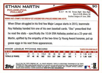2014 Topps - Red Foil #90 Ethan Martin Back