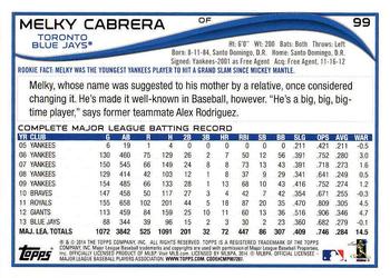 2014 Topps - Red Foil #99 Melky Cabrera Back