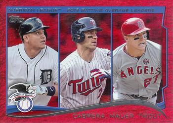 2014 Topps - Red Foil #103 Miguel Cabrera / Joe Mauer / Mike Trout Front