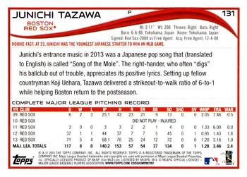 2014 Topps - Red Foil #131 Junichi Tazawa Back