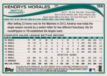 2014 Topps - Red Foil #156 Kendrys Morales Back