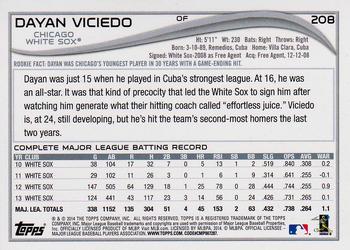 2014 Topps - Red Foil #208 Dayan Viciedo Back