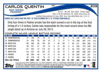 2014 Topps - Red Foil #209 Carlos Quentin Back