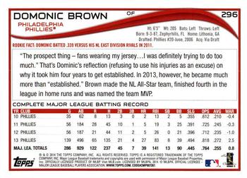 2014 Topps - Red Foil #296 Domonic Brown Back