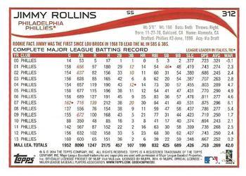 2014 Topps - Red Foil #312 Jimmy Rollins Back