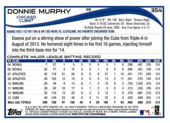 2014 Topps - Red Foil #354 Donnie Murphy Back
