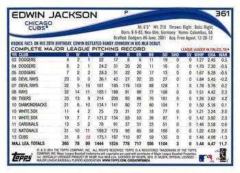 2014 Topps - Red Foil #361 Edwin Jackson Back