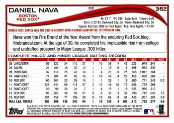 2014 Topps - Red Foil #362 Daniel Nava Back