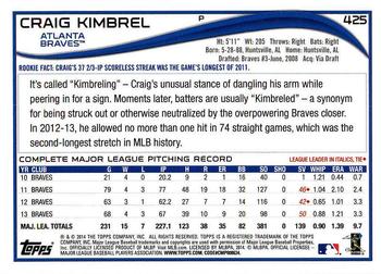 2014 Topps - Red Foil #425 Craig Kimbrel Back