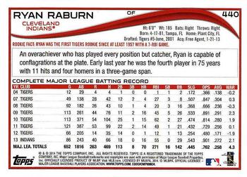 2014 Topps - Red Foil #440 Ryan Raburn Back