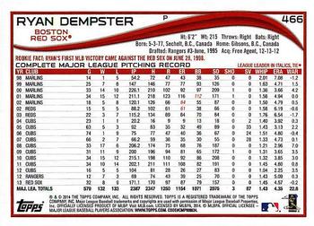 2014 Topps - Red Foil #466 Ryan Dempster Back