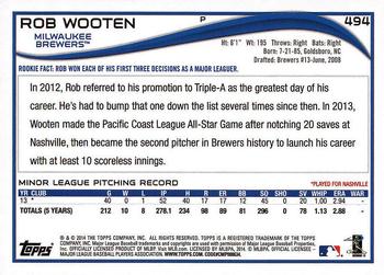 2014 Topps - Red Foil #494 Rob Wooten Back