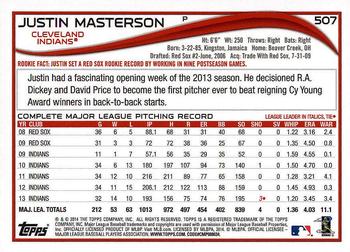 2014 Topps - Red Foil #507 Justin Masterson Back