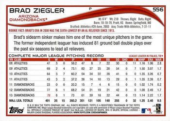 2014 Topps - Red Foil #556 Brad Ziegler Back