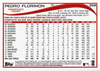 2014 Topps - Red Foil #568 Pedro Florimon Back