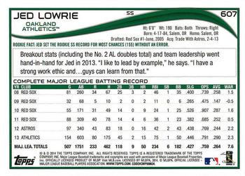 2014 Topps - Red Foil #607 Jed Lowrie Back