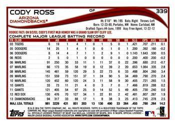 2014 Topps - Red Foil #339 Cody Ross Back