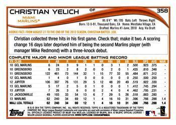 2014 Topps - Red Foil #358 Christian Yelich Back