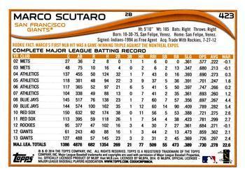 2014 Topps - Red Foil #423 Marco Scutaro Back