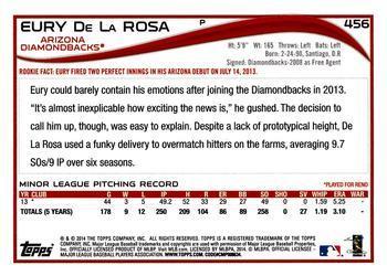 2014 Topps - Red Foil #456 Eury De La Rosa Back
