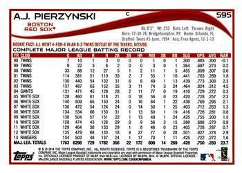 2014 Topps - Red Foil #595 A.J. Pierzynski Back
