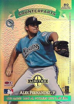 1997 Donruss Limited - Limited Exposure #80 Shawn Estes / Alex Fernandez Back