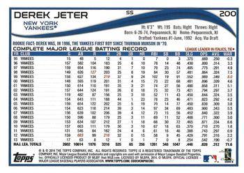 2014 Topps - Blue #200 Derek Jeter Back