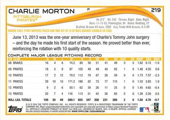 2014 Topps - Blue #219 Charlie Morton Back