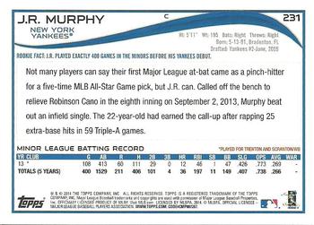 2014 Topps - Blue #231 J.R. Murphy Back