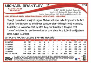 2014 Topps - Blue #261 Michael Brantley Back