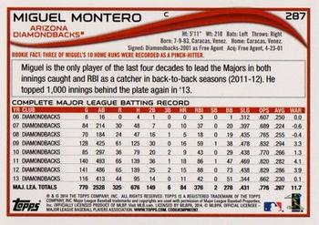 2014 Topps - Blue #287 Miguel Montero Back