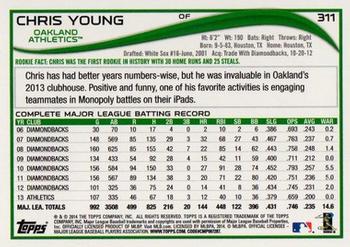 2014 Topps - Blue #311 Chris Young Back