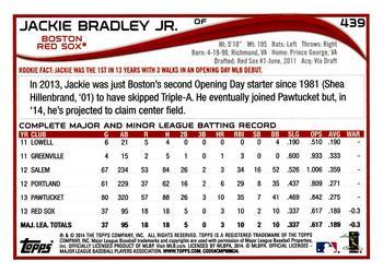 2014 Topps - Blue #439 Jackie Bradley Jr. Back