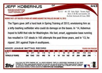 2014 Topps - Blue #443 Jeff Kobernus Back